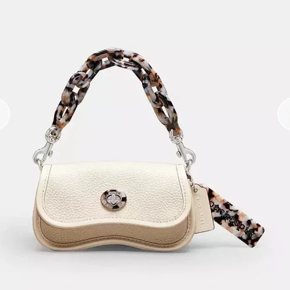 COACH NWT Mini Wavy Dinky Bag In Coachtopia Leather(COACH CQ852) - Picture 1 of 7